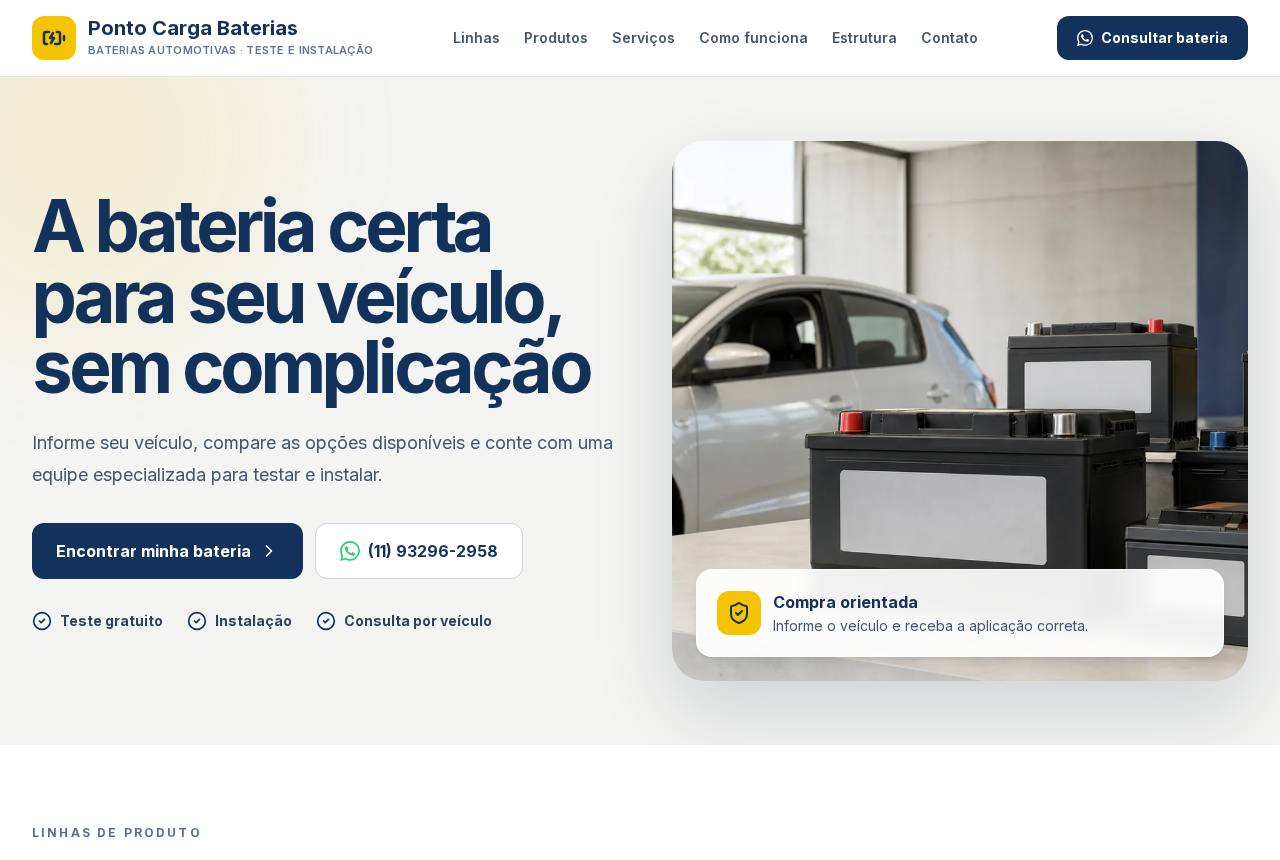 Demonstração do modelo Lojas de baterias