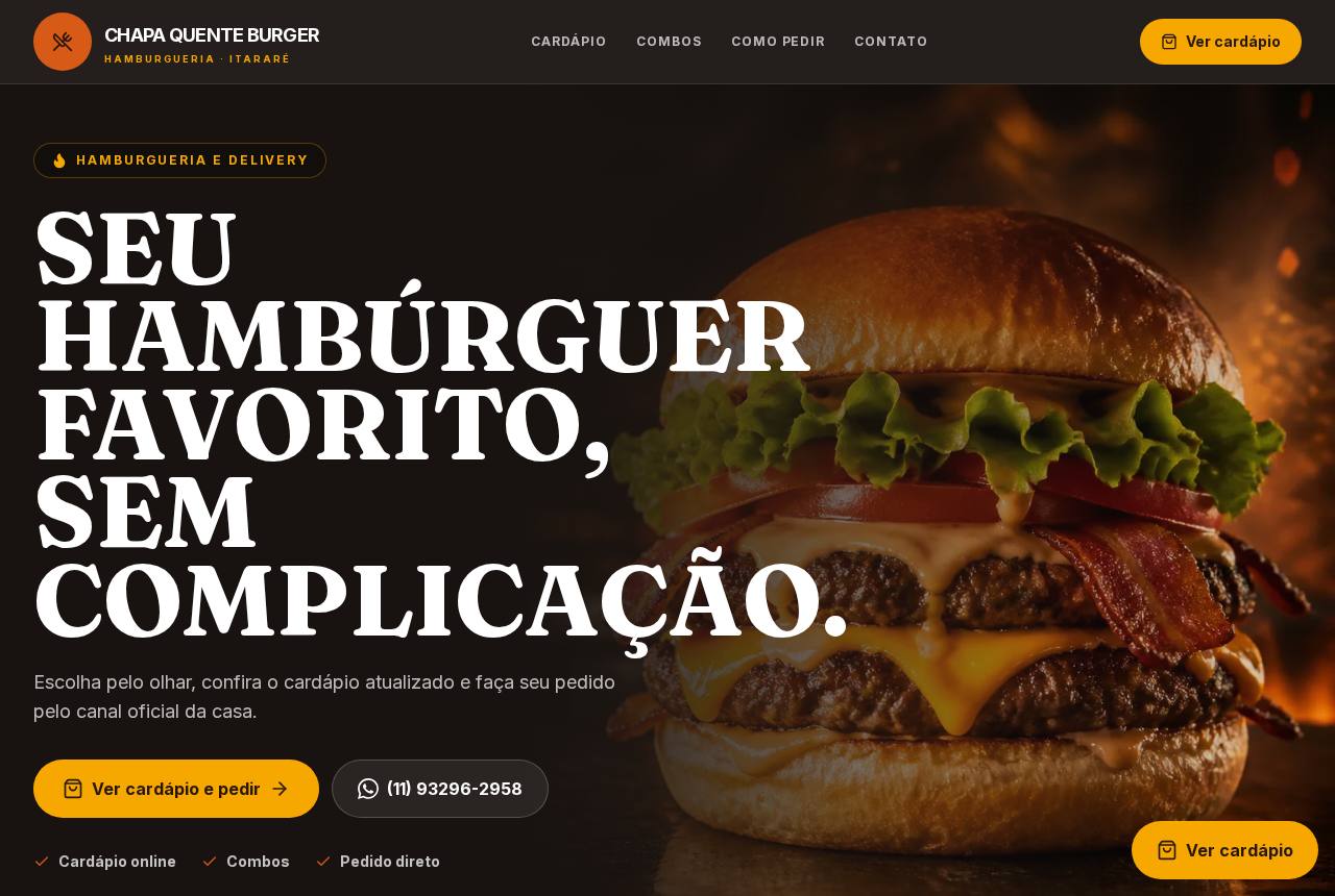 Demonstração do modelo Hamburguerias e lanchonetes