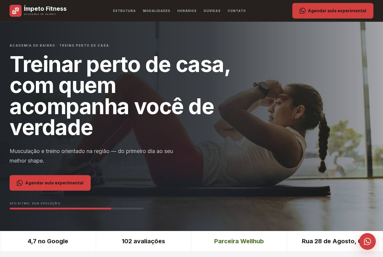 Demonstração do modelo Academias de bairro