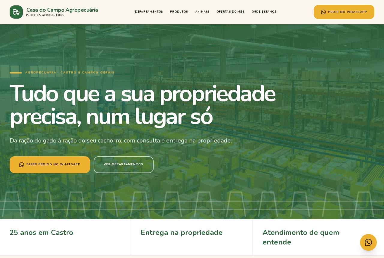 Demonstração do modelo Lojas agropecuárias