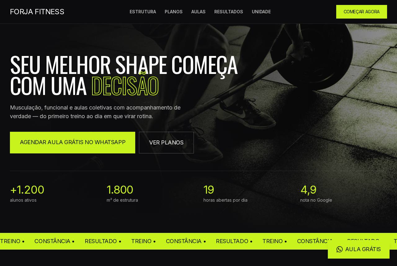 Demonstração do modelo Academias e personal