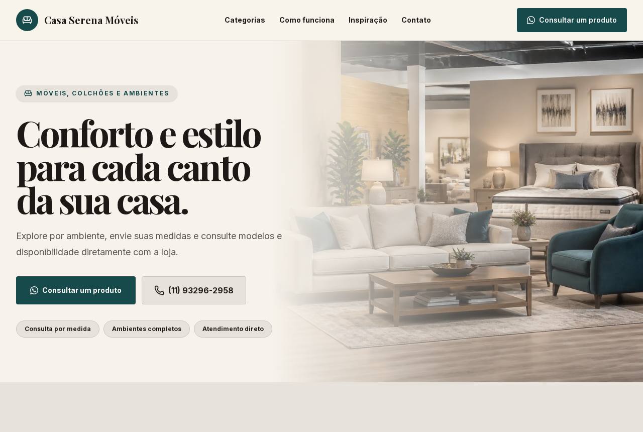 Demonstração do modelo Móveis e colchões
