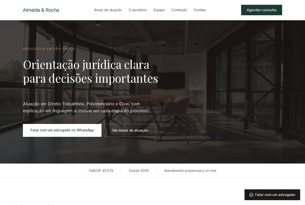 Demonstração do modelo Advocacia