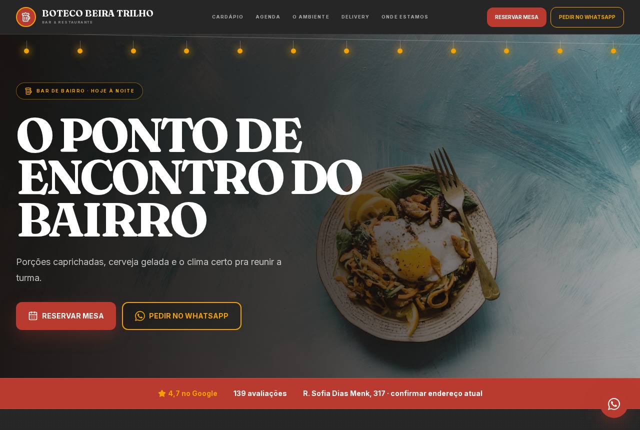 Demonstração do modelo Botecos, bares e choperias