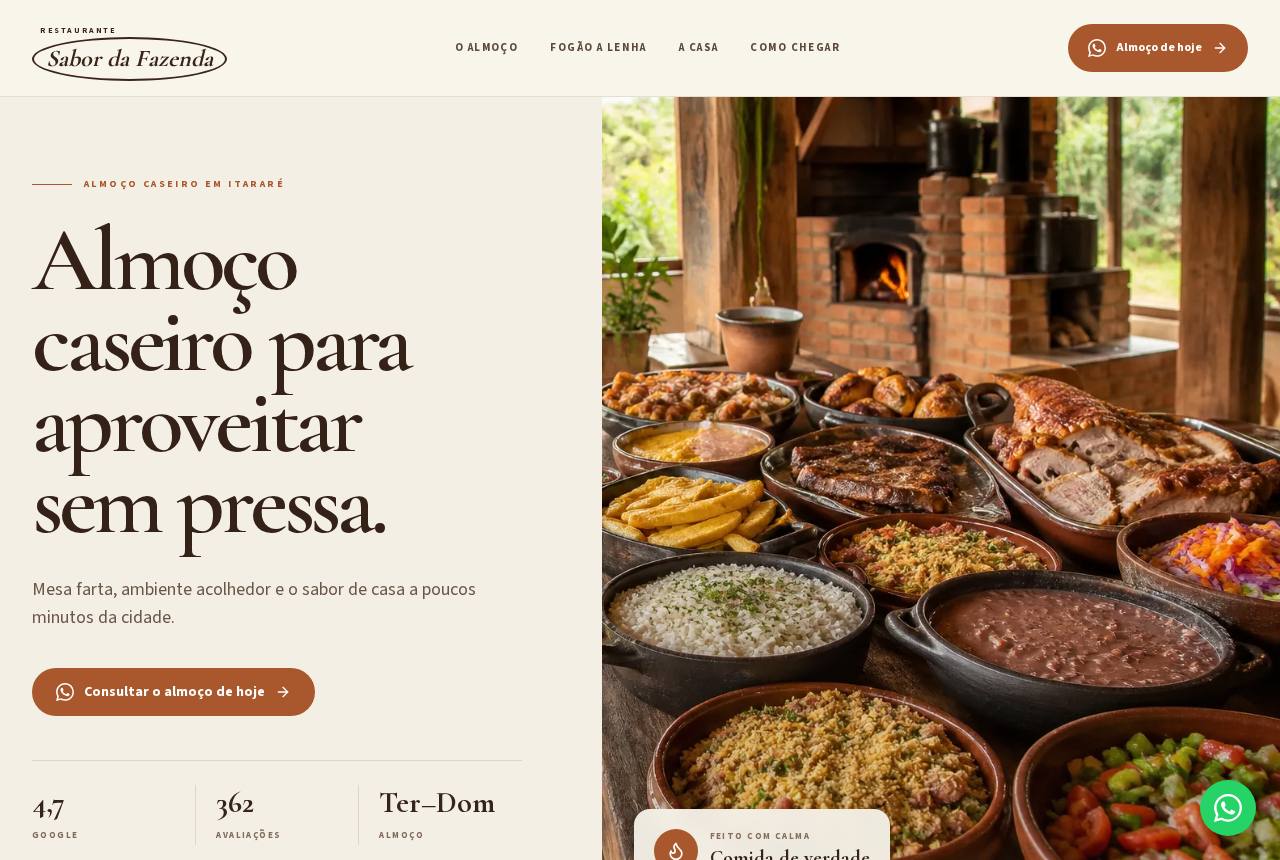 Demonstração do modelo Restaurantes rurais e comida caseira